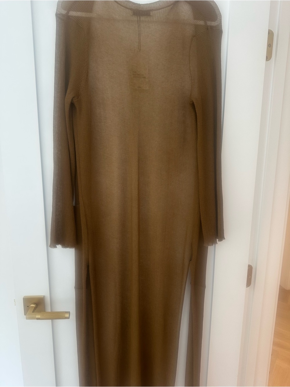 Zara Brown Lightweight Longline Knit cardigan jacket - Picture 10 of 14